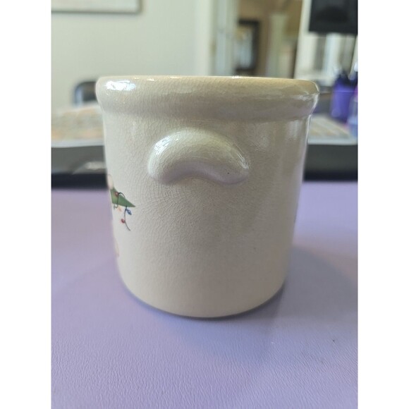 New Merry Christmas Crackled Jar Crock Snowman Tree Henton Candle Holder Small - Picture 4 of 8